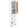 Aparador alto madera contrachapada blanco brillo 34,5x34x180 cm de vidaXL, Aparadores - Ref: Foro24-3200171, Precio: 119,17 €...