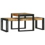 Mesa de Café 2 pcs Marrón madera maciza de mango