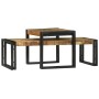 Mesa de Café 2 pcs Marrón madera maciza de mango