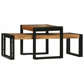 Mesa de Café 2 pcs Marrón madera maciza de acacia