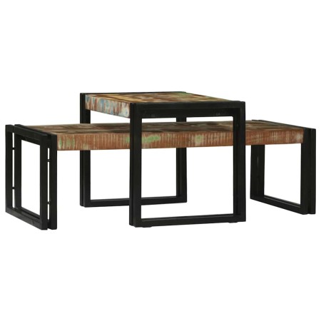 Mesa de Café 2 pcs Multicolor madera maciza reciclada