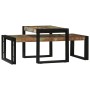 Mesa de Café 2 pcs Multicolor madera maciza reciclada