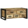 Mesa de Café with Drawer Marrón Madera maciza de mango rugosa