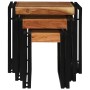 Mesa Nido 3 pcs Madera de acacia maciza y un metal