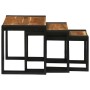 Mesa Nido 3 pcs Madera de acacia maciza y un metal