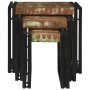 Mesas Nido 3 pcs Marrón y negro Madera maciza recuperada
