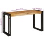 Mesa Nido 3 pcs Madera de mango maciza rugosa y un metal