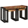 Mesa Nido 3 pcs Marrón y negro madera maciza reciclada