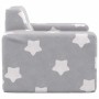 Sofá para niños felpa suave gris claro con estrellas