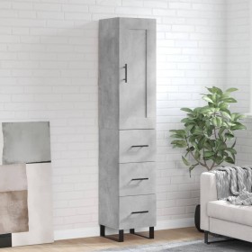 Aparador de madera contrachapada gris hormigón 34,5x34x180 cm de vidaXL, Aparadores - Ref: Foro24-3200221, Precio: 120,33 €, ...