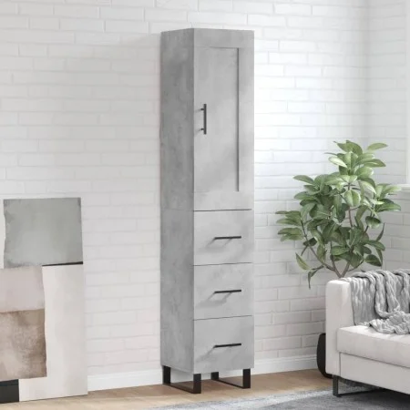 Aparador de madera contrachapada gris hormigón 34,5x34x180 cm de vidaXL, Aparadores - Ref: Foro24-3200221, Precio: 118,97 €, ...