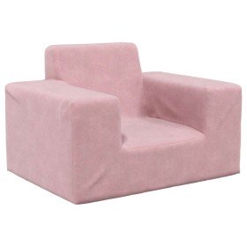 Sofá para niños felpa suave rosa
