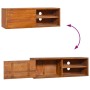 Mueble de TV de pared madera maciza de teca 90x30x30 cm