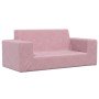Sofá para niños de 2 plazas de felpa suave rosa