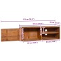 Mueble de TV de pared madera maciza de teca 90x30x30 cm