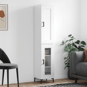 Aparador alto madera contrachapada blanco brillo 34,5x34x180 cm de vidaXL, Aparadores - Ref: Foro24-3200387, Precio: 111,49 €...