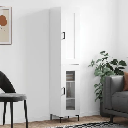 Tall white glossy plywood sideboard 34.5x34x180 cm by vidaXL, Sideboards - Ref: Foro24-3200387, Price: 111,49 €, Discount: %