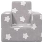 Sofá para niños felpa suave gris claro con estrellas en Mobiliario para bebés y niños pequeños | Comprar online en Foro24