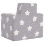 Sofá para niños felpa suave gris claro con estrellas en Mobiliario para bebés y niños pequeños | Comprar online en Foro24