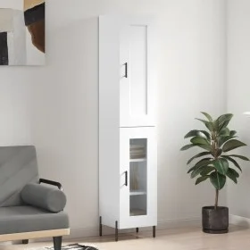 Aparador alto madera contrachapada blanco 34,5x34x180 cm de vidaXL, Aparadores - Ref: Foro24-3200393, Precio: 110,88 €, Descu...