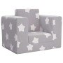 Sofá cama infantil felpa suave gris claro con estrellas
