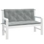 Cojines banco jardín 2 uds tela gris claro melange 120x50x7 cm