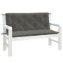 Cojines banco jardín 2 uds tela gris oscuro melange 120x50x7 cm