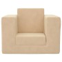 Sofá cama infantil felpa suave color crema