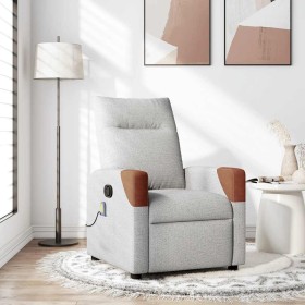 Sillón de masaje reclinable de tela gris nube Sillón de masaje reclinable de tela gris nube