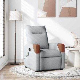 Sillón reclinable de masaje de tela gris claro Sillón reclinable de masaje de tela gris claro