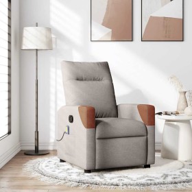 Sillón de masaje reclinable de tela gris taupé en Sillones | Comprar online en Foro24