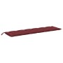 Cojines banco jardín 2 uds tela rojo tinto melange 200x50x7 cm