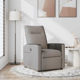 Sillón reclinable de tela gris taupe Sillón reclinable de tela gris taupe