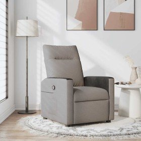 Sillón reclinable de tela gris taupe Sillón reclinable de tela gris taupe