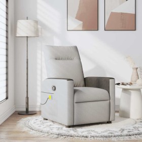 Sillón de masaje reclinable de tela gris nube Sillón de masaje reclinable de tela gris nube