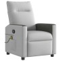 Sillón de masaje reclinable de tela gris nube