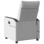 Sillón de masaje reclinable de tela gris nube