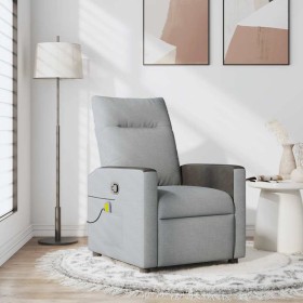 Sillón reclinable de masaje de tela gris claro Sillón reclinable de masaje de tela gris claro
