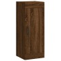 Aparador alto madera contrachapada roble marrón 34,5x34x180 cm