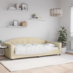 Cream fabric sofa bed 100x200 cm by vidaXL, Beds and slatted bases - Ref: Foro24-354192, Price: 199,64 €, Discount: %