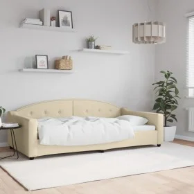 Cream fabric sofa bed 100x200 cm by vidaXL, Beds and slatted bases - Ref: Foro24-354192, Price: 196,69 €, Discount: %