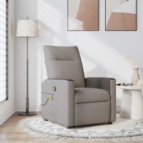 Sillón de masaje reclinable de tela gris taupé Sillón de masaje reclinable de tela gris taupé