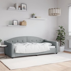 Sofá cama tela gris claro 90x190 cm de vidaXL, Camas y somieres - Ref: Foro24-354193, Precio: 185,99 €, Descuento: %