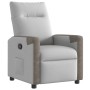Sillón reclinable de tela gris nube