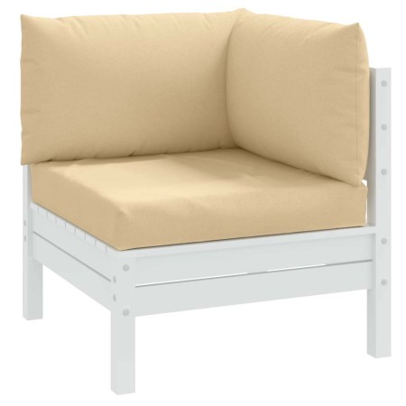 Cojines para sofá de palets 3 uds tela beige melange