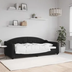 Black fabric sofa bed 90x190 cm by vidaXL, Beds and slatted bases - Ref: Foro24-354195, Price: 181,03 €, Discount: %
