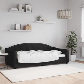 Sofá cama tela negro 90x190 cm de vidaXL, Camas y somieres - Ref: Foro24-354195, Precio: 186,45 €, Descuento: %