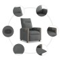 Sillón reclinable de tela gris oscuro