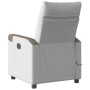Sillón de masaje reclinable de tela gris nube