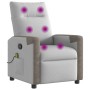 Sillón de masaje reclinable de tela gris nube